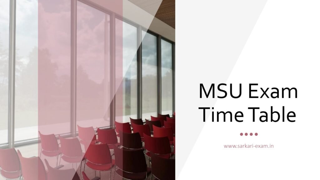 MSU Time Table